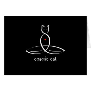 Cartão Gato cósmico - texto sânscrito do estilo