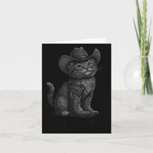 Cartão Gato Cowboy Kitty Up Vintage Gato Ocidental