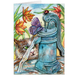 Cartão Gato Curioso