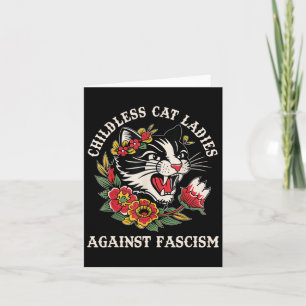 Cartão Gato Damas Contra Fascismo Engraçado Gato Feminist