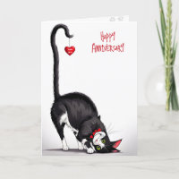 Gato de Aniversário com Coração Perigoso