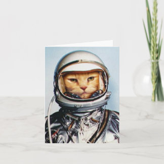 Cartão Gato de Astronauta dos anos 60 Retroativo