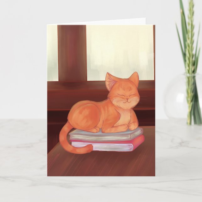 Cartão Gato de Biblioteca (Frente)