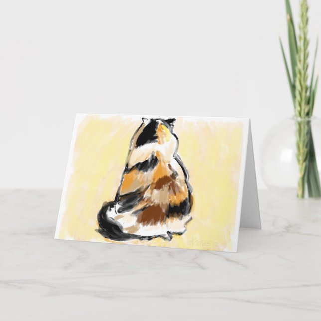 Cartão Gato de chita visto da parte traseira (Frente)