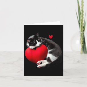 Cartão Gato de Dia de os namorados Negro Engraçado
