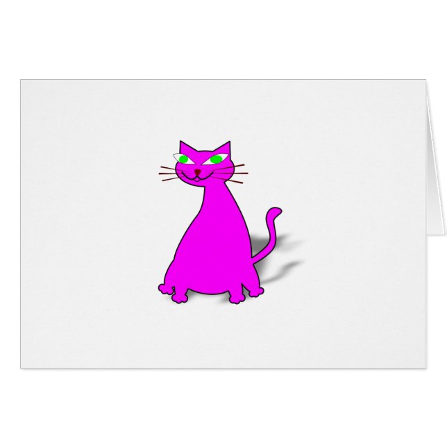 Cartão Gato De Gordura Rosa (Frente Horizontal)