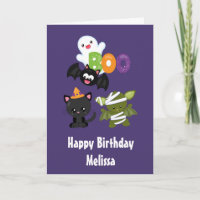 Gato de Halloween, Bat, Mamã e Fantasma