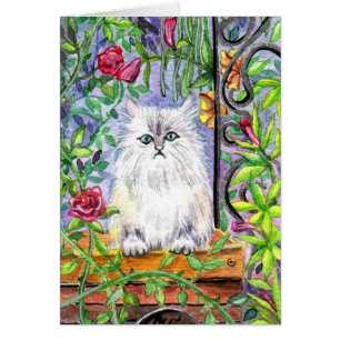 Cartão Gato de Jardim