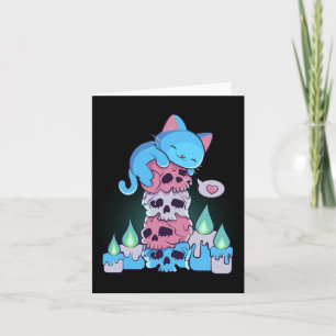 Cartão Gato De Kawaii, Estético Transgênero, Em Crânios S