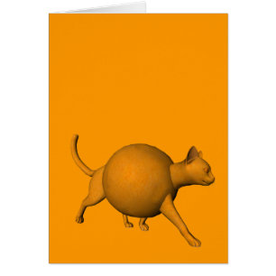 Cartão Gato de Laranja Engraçado