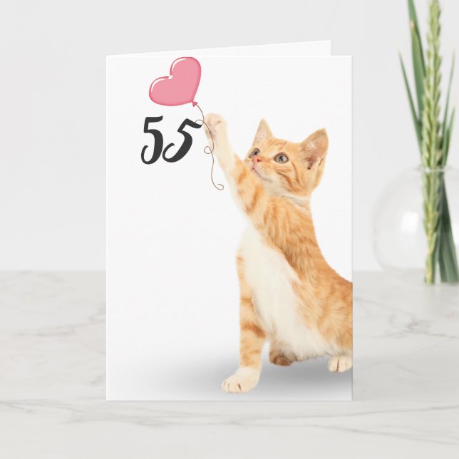 Cartão gato de mesa de 55 anos (Frente)