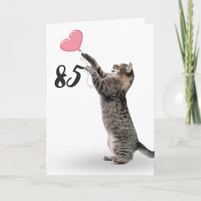 Cartão gato de mesa para o 85º aniversário (Frente)