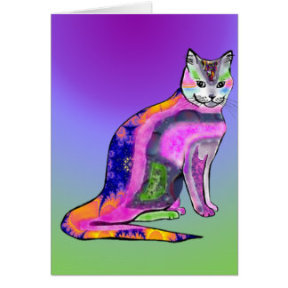 Cartão Gato de Muitas Cores