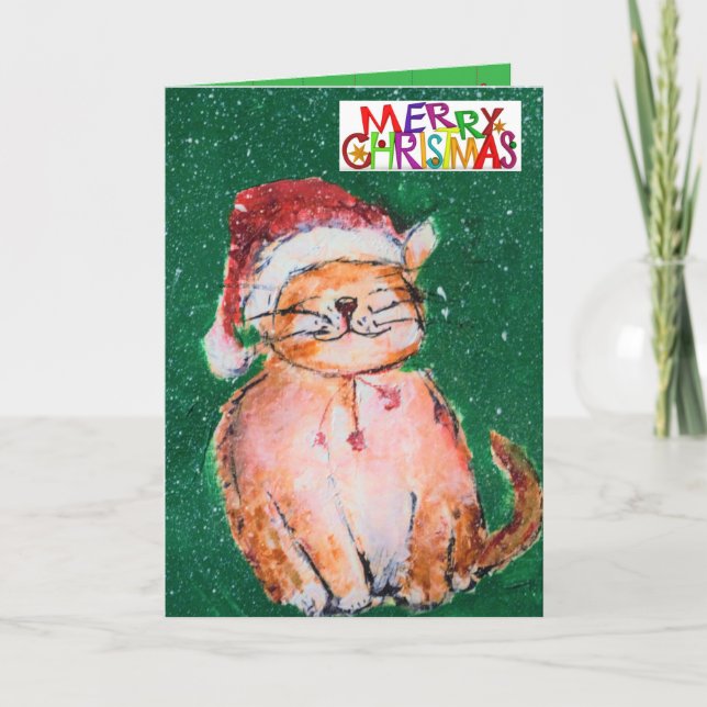 Cartão Gato de Natal (Frente)