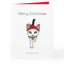 Gato de Natal de desenho animado fofo