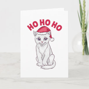 Cartão Gato de Natal Ho Ho Ho