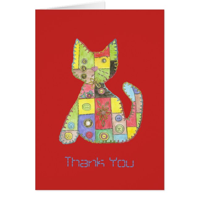 Cartão Gato de Patches (Frente)