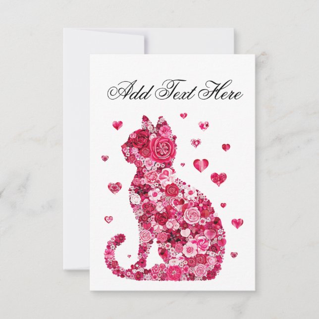 Cartão Gato de Rosas (Frente)