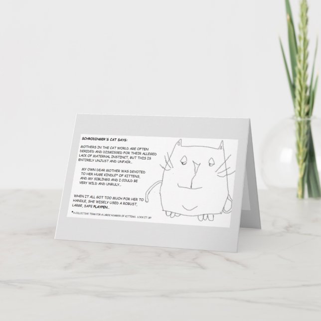 Cartão Gato de Schrodinger: Dia de as mães (Frente)