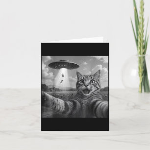 Cartão Gato de selfie meme engraçado seis sete retro gato