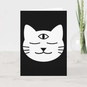 Cartão Gato de Três Olhos Terceiro Olho Chakra Yoki Masco