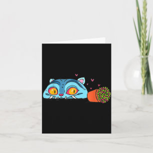 Cartão Gato Demônio Kawaii Anime Otaku Japonês Engraçado 