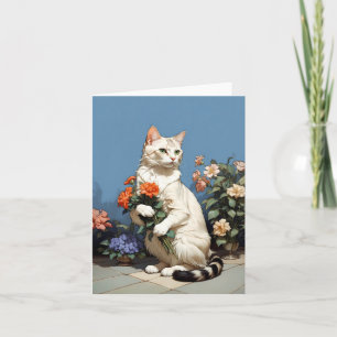 Cartão gato dia de as mães