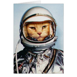 Cartão Gato do Astronauta Retroativo
