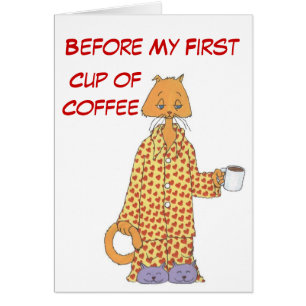 Cartão Gato do café da manhã