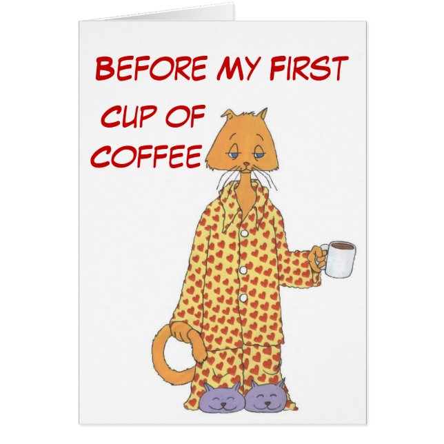 Cartão Gato do café da manhã (Frente)