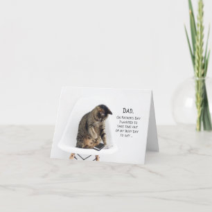 Cartão Gato do dia de os pais ao Telefone da Filha