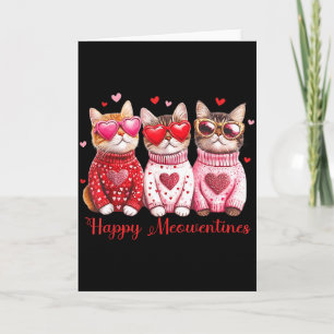 Cartão Gato do Dia dos Namorados Feliz Meowentines Coraçã