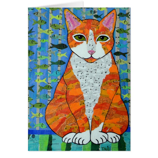 Cartão Gato do doce de fruta (Frente)