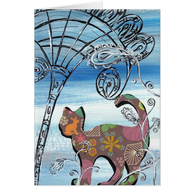 Cartão Gato do wintergarden (Frente)