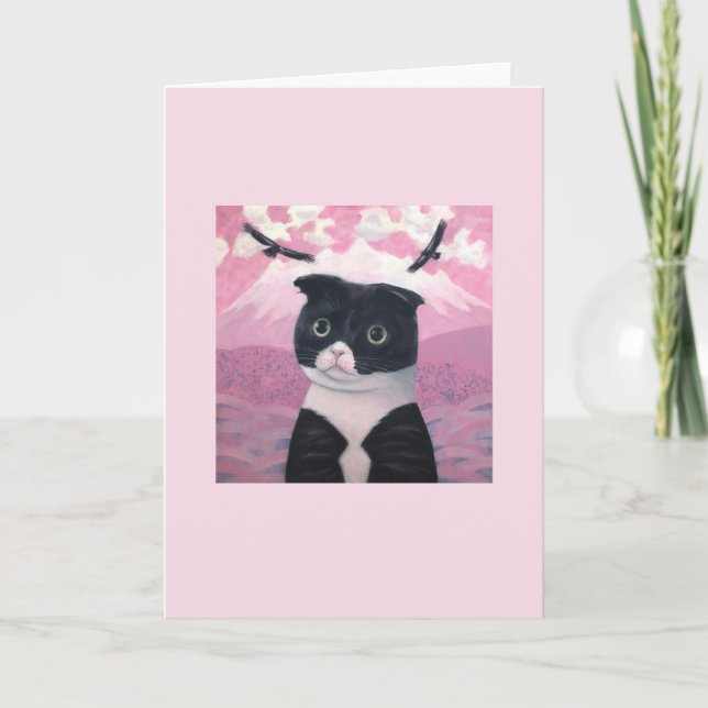 Cartão Gato Dora-chan rosa #3 (Frente)