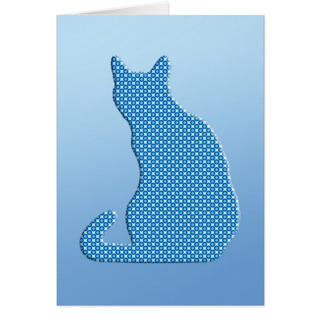 Cartão Gato Dotty - tons de azul (Frente)