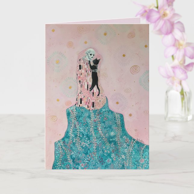 Cartão Gato e Esqueleto (Orquídea)