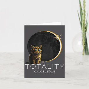 Cartão Gato Eclipse Solar Total 2024 Totalidade Gato Engr