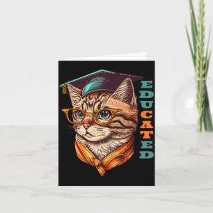 Cartão Gato educado em touca de formatura formatura engra