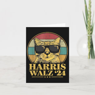 Cartão Gato eleitoral de Waltz 2024 Lady Kamala Harris Ti