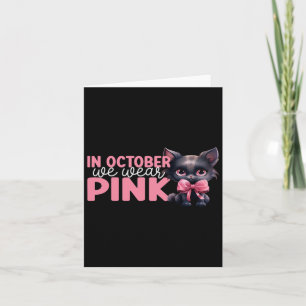 Cartão Gato Em Outubro Vestimos Cancer Rosa