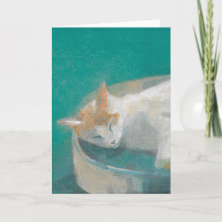 Cartão Gato em Verde