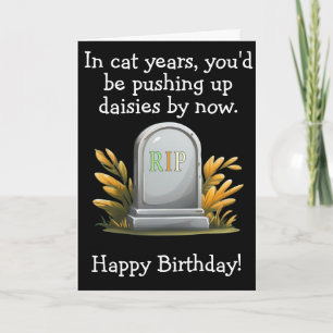 Cartão Gato Engraçado Aniversário Presente Humor Escuro T
