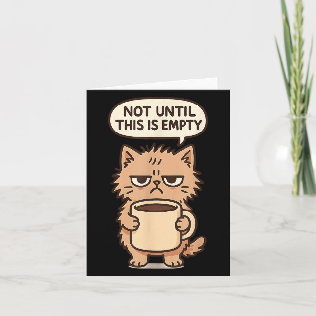 Cartão Gato Engraçado Café Grumpy Lover Não Morena Pessoa (Frente)