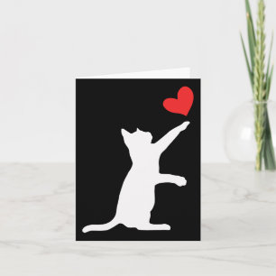 Cartão Gato Engraçado Dia dos Namorados Coração Fofo Aman