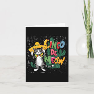 Cartão Gato engraçado do Cinco De Mayo Chapéu Poncho Fest