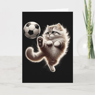 Cartão Gato Engraçado Futebol Ll Gato Jogando Futebol Mem