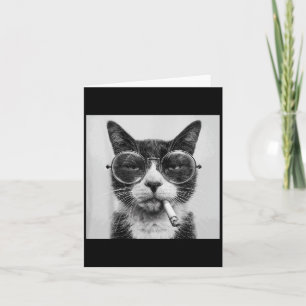 Cartão Gato engraçado gráfico fumando adulto engraçado _1