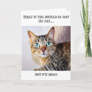Cartão Gato Engraçado não é meu Pet Birday