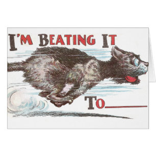 Cartão Gato engraçado no funcionamento